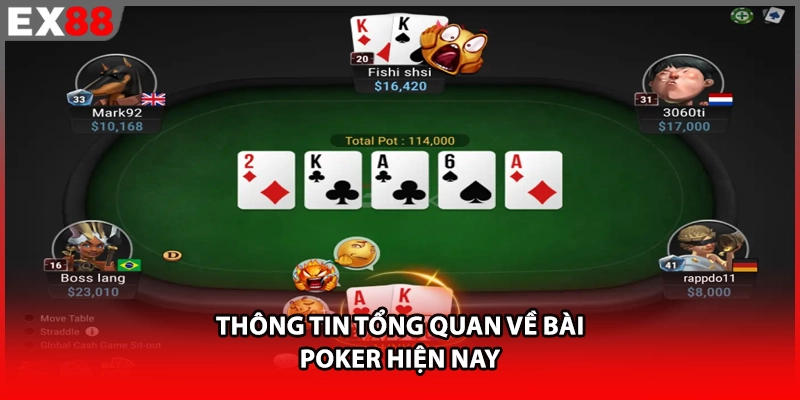 Thông tin tổng quan về bài poker hiện nay